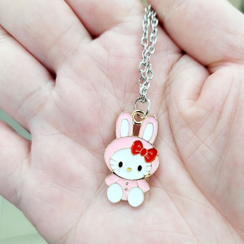 Brand New Hello Kitty Bunny Style Silver Necklace #2